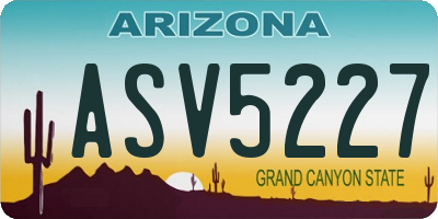 AZ license plate ASV5227