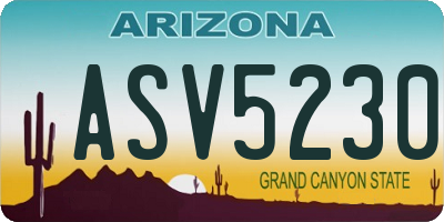 AZ license plate ASV5230