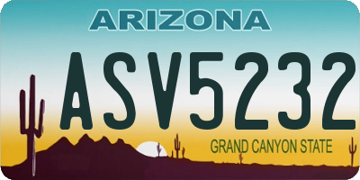 AZ license plate ASV5232