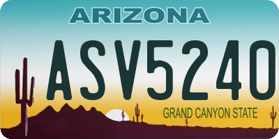 AZ license plate ASV5240