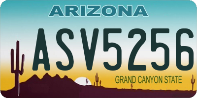 AZ license plate ASV5256