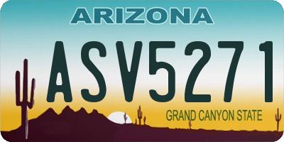AZ license plate ASV5271