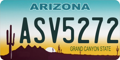 AZ license plate ASV5272