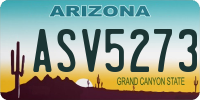 AZ license plate ASV5273