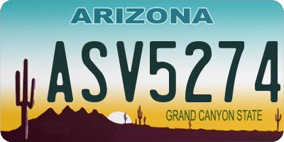 AZ license plate ASV5274