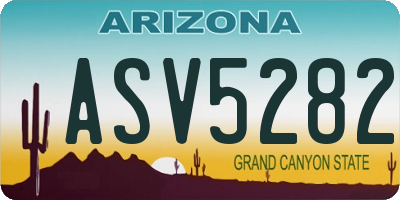 AZ license plate ASV5282