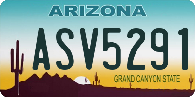 AZ license plate ASV5291