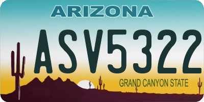 AZ license plate ASV5322