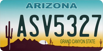 AZ license plate ASV5327