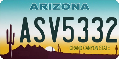 AZ license plate ASV5332