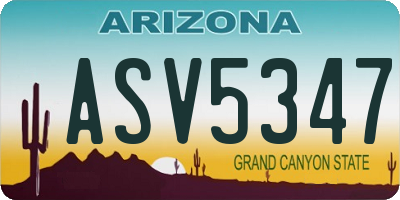 AZ license plate ASV5347