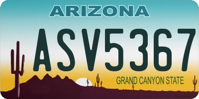 AZ license plate ASV5367