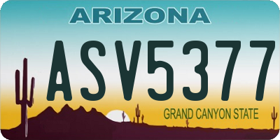 AZ license plate ASV5377