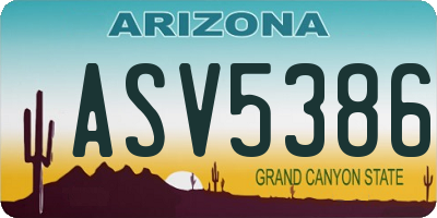 AZ license plate ASV5386