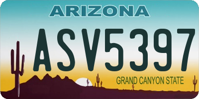 AZ license plate ASV5397