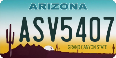 AZ license plate ASV5407