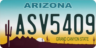 AZ license plate ASV5409