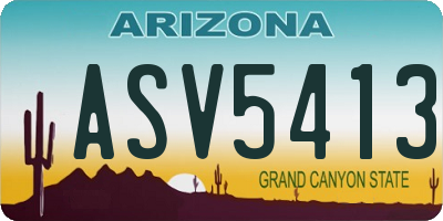 AZ license plate ASV5413