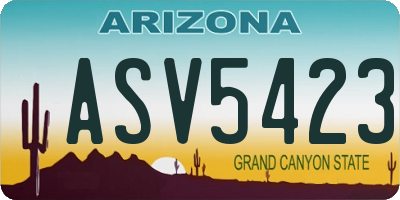 AZ license plate ASV5423