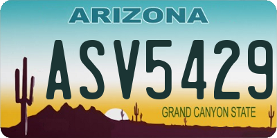 AZ license plate ASV5429