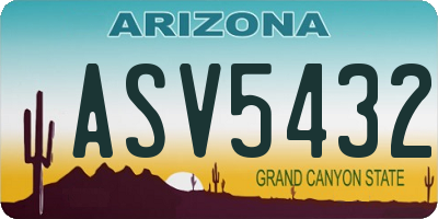 AZ license plate ASV5432