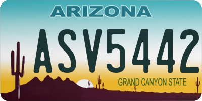 AZ license plate ASV5442