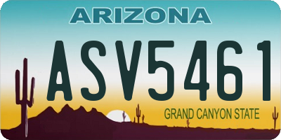 AZ license plate ASV5461