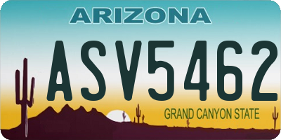 AZ license plate ASV5462