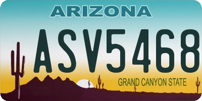 AZ license plate ASV5468