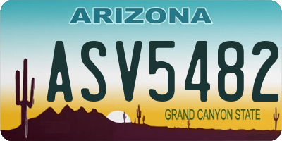 AZ license plate ASV5482
