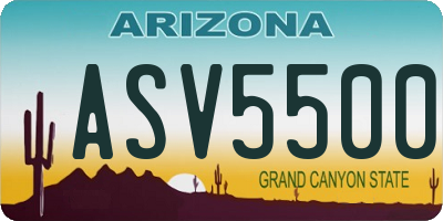 AZ license plate ASV5500