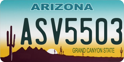 AZ license plate ASV5503