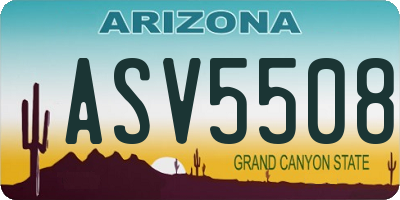 AZ license plate ASV5508