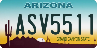 AZ license plate ASV5511