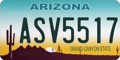 AZ license plate ASV5517