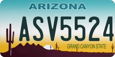 AZ license plate ASV5524