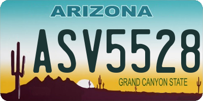 AZ license plate ASV5528