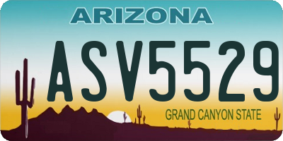 AZ license plate ASV5529
