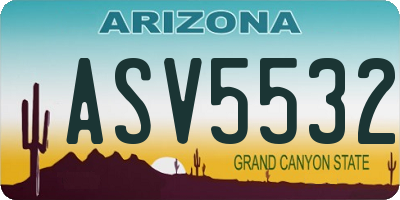AZ license plate ASV5532