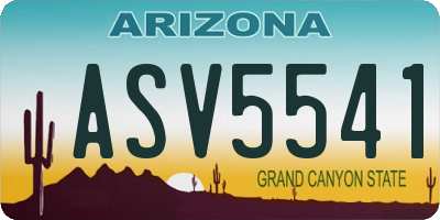 AZ license plate ASV5541
