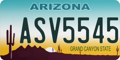 AZ license plate ASV5545