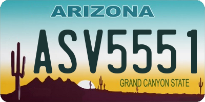 AZ license plate ASV5551