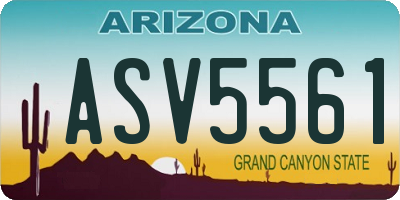 AZ license plate ASV5561