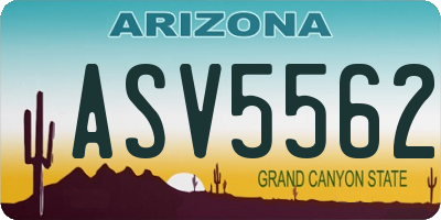 AZ license plate ASV5562