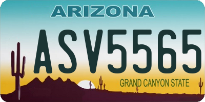 AZ license plate ASV5565