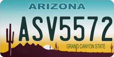 AZ license plate ASV5572