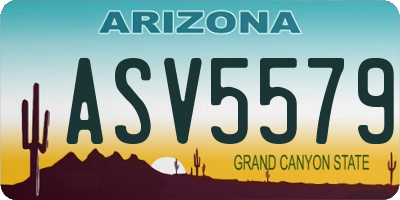 AZ license plate ASV5579
