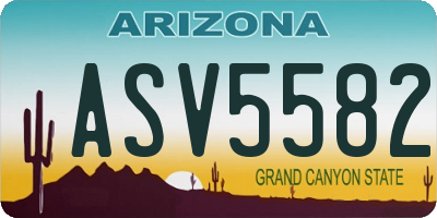 AZ license plate ASV5582