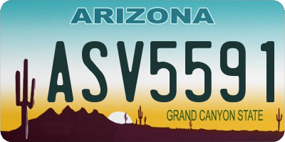 AZ license plate ASV5591