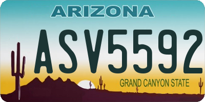 AZ license plate ASV5592